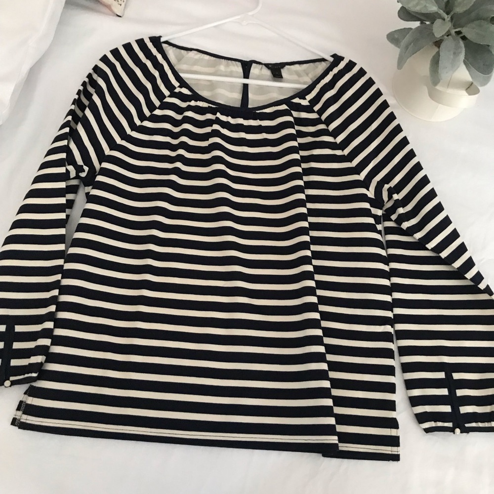 Jcrew Black and white striped top